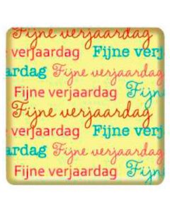 Chocolade Decoseal Fijne Verjaardag (vierkant)