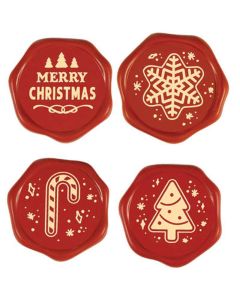 Chocolade Kerstzegels Assortiment (rood)