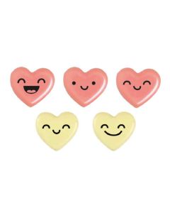 Chocolade Hartjes met Gezicht (2 kleuren)