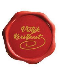 Chocolade Zegel Vrolijk Kerstfeest (rood)