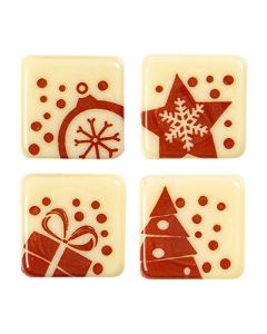 Chocolade Vierkant Kerstassortiment (wit)