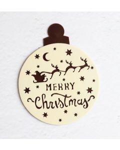 Chocolade Kerstbal Merry Christmas (wit)