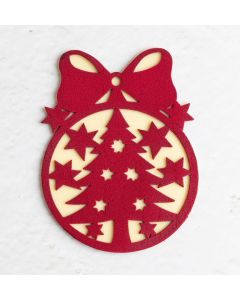 Chocolade kerstbal met strik (wit)