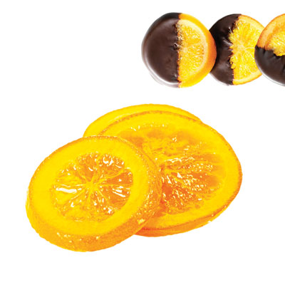 Sinaasappelschijven geglaceerd