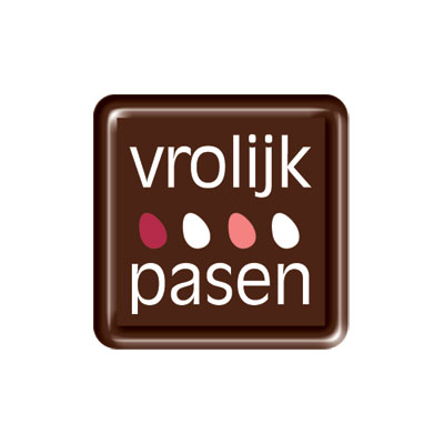 Chocolade Vrolijk Pasen vierkant paars/roze