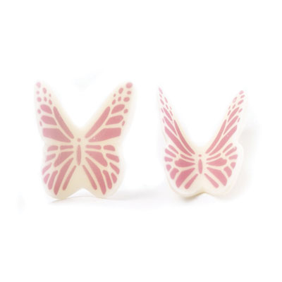 Chocolade Vlinders 3D (wit/roze)