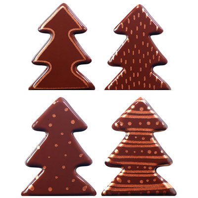 Chocolade Kerstboom met Brons Accent (4 soorten)